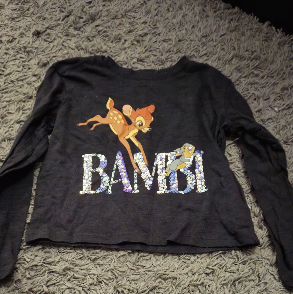 Disney Girls bambi shirt S EUC